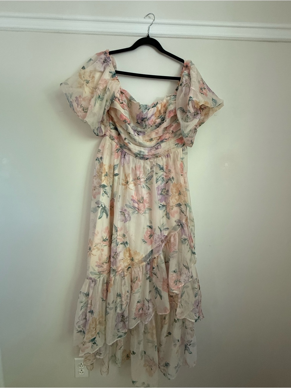 Abercrombie & Fitch Cream Floral Off-Shoulder Maxi Dress - Picture 4 of 5